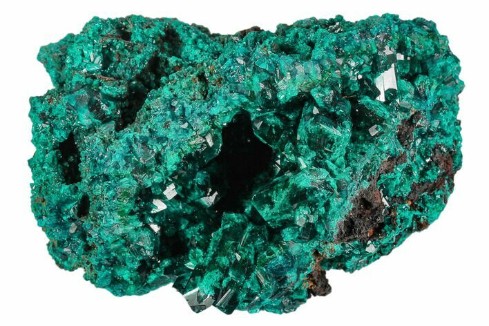 Gemmy Dioptase Crystal Cluster - Congo #129549